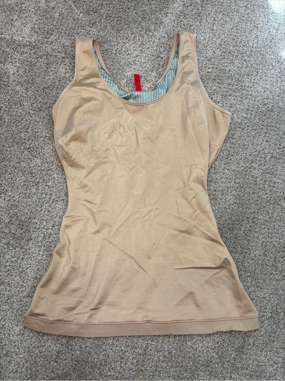 Spanx Womens Stretch Satin Tank Top Size Medium M Nude Beige Shapewear - Picture 5 of 5